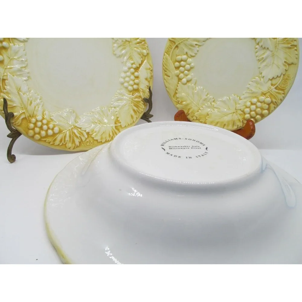 Williams Sonoma Napa Saffron Yellow 10.5 Pasta Bowl 8.75 Plate 6.5 Plate READ